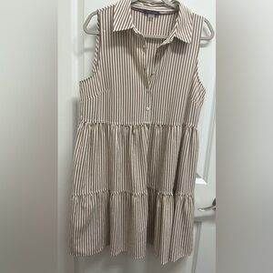 Tommy Hilfiger Brown and White Striped sundress
